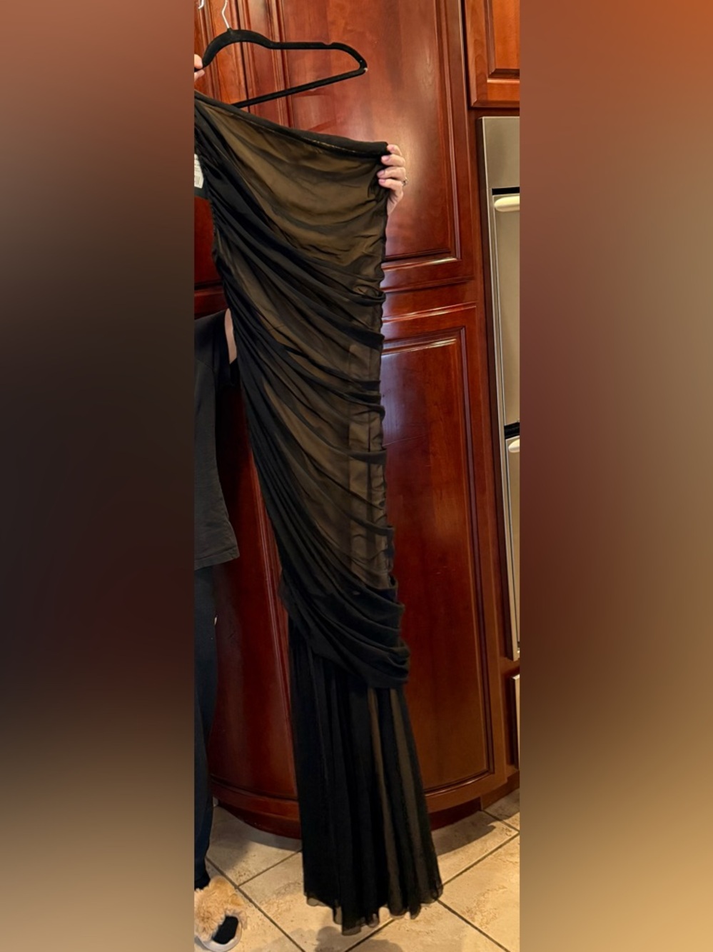 Norma Kamali Black One-Shoulder Ruched Gown New with Tags